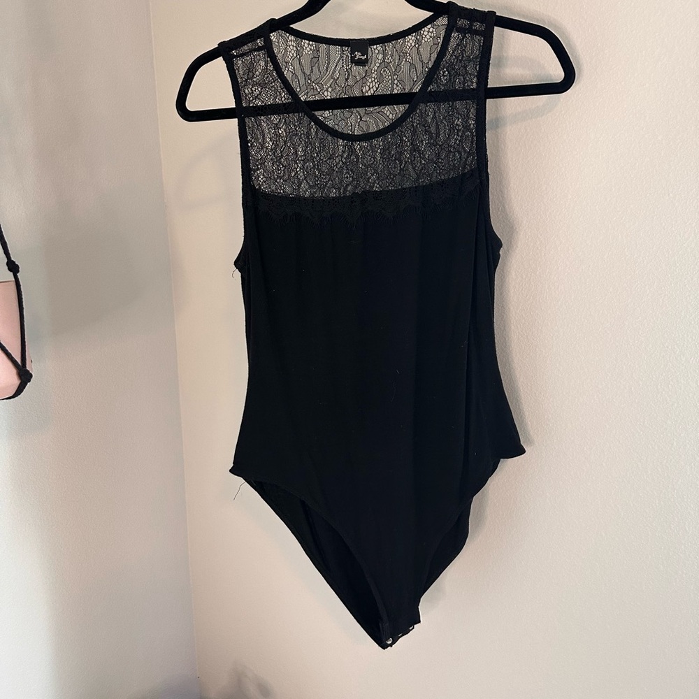 Black Lace Detail Bodysuit